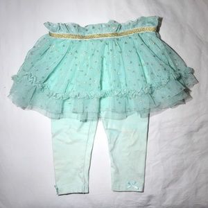 Baby Starters Blue Green Gold Tutu Leggings